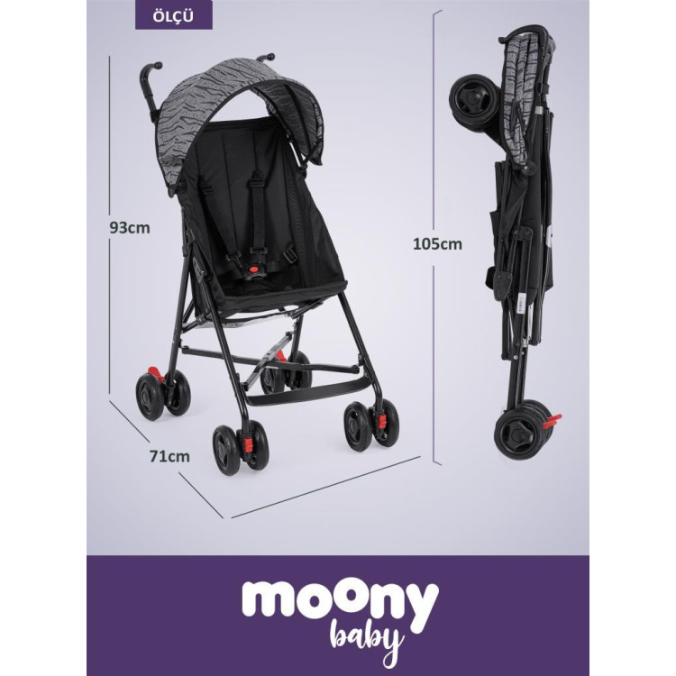 Moony Baby MB108 Stork Baston Bebek Arabası Puset Antrasit