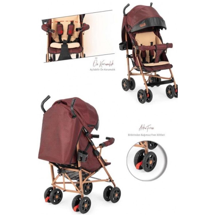 Moony Baby Suit Tam Yatar Hafif Baston Bebek Arabası - Baston Puset Kahverengi