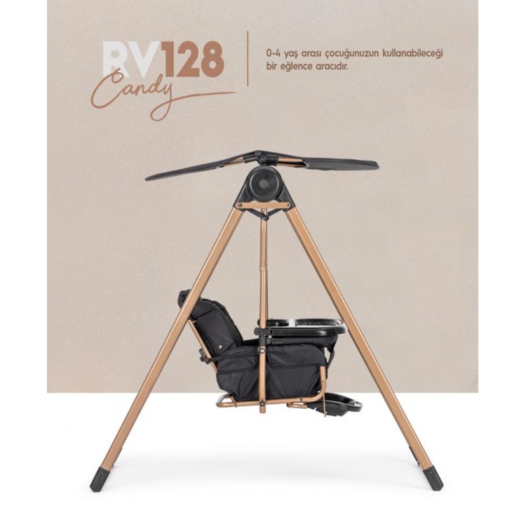 Rival RV128 Candy Mama Tepsili Bebek & Çocuk Salıncak Gold Kahve