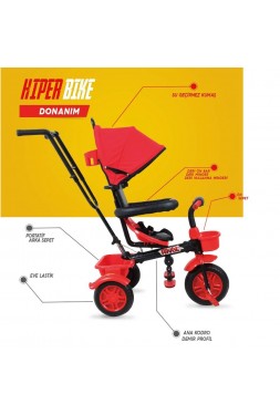 Rival Rv501 BORDO Hiper Bike Ebeveyn Kontrollü 3 Tekerli Çocuk Bisikleti Bordo