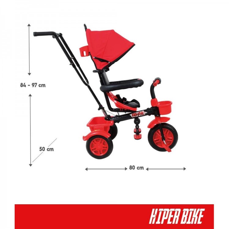 Rival Rv501 Hiper Bike Ebeveyn Kontrollü 3 Tekerli Çocuk Bisikleti Siyah