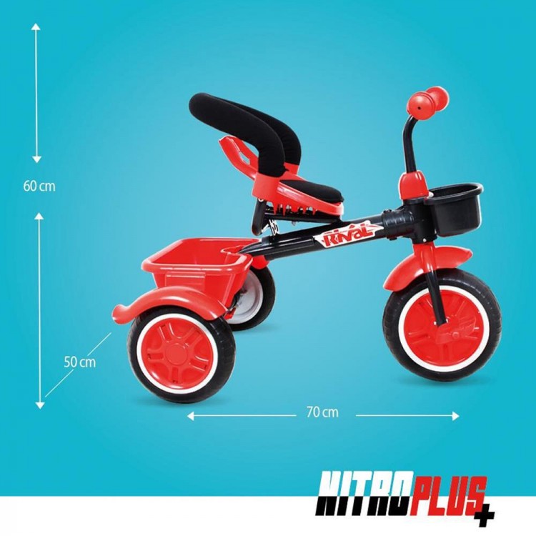 Rival Rv502 Nitro PLUS 3 Tekerli Çocuk Bisikleti Eva Dolgu, Patlamaz Ses yapmaz Çocuk Bisikleti Fuşya