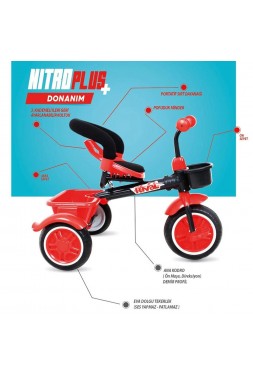 Rival Rv502 Nitro PLUS 3 Tekerli Çocuk Bisikleti Eva Dolgu, Patlamaz Ses yapmaz Çocuk Bisikleti Siyah